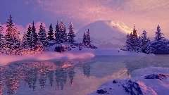 Sunset Winter Mt Rainier