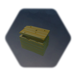 Old Yellowish Wood Crate with Lid