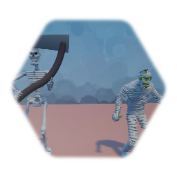 Skeleton + Mummy