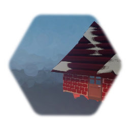 Cartooney Brick House w/Snow