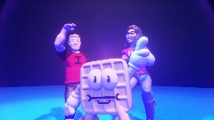 Mr. Waffle at Irishmile's dance party