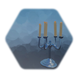 Silver candelabra lit