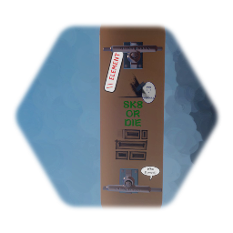 Skateboard deck with trucks - ( Detailed )