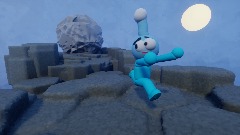Running from a boulder poster (ask to join)
