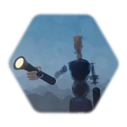 1e persone avec Lampe torche