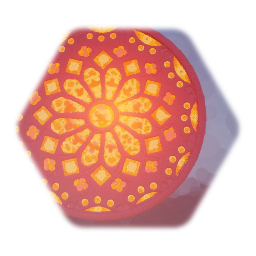 Golden Stained Rose Glass Window