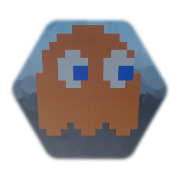 Orange Pacman Ghost
