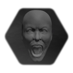Shouting head sculpture