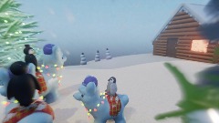 Penguins in the Snow