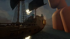 angry blank puppet destroys ship