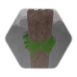 Wood Post With tattered wrap