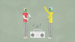 Java and daisy doing a little dance