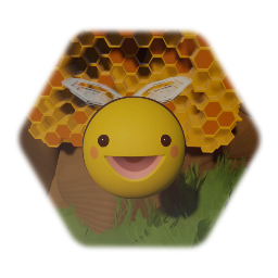 Happy bee, pollen collector.