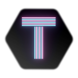 Neon Retro Striped Letter T