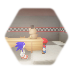 Sonic and Mario in Five Night's at Freddy's