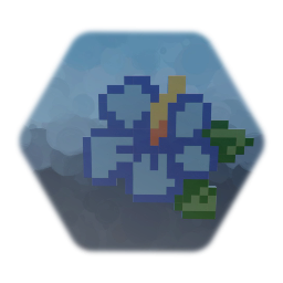 Pixel Art Blue Hibiscus