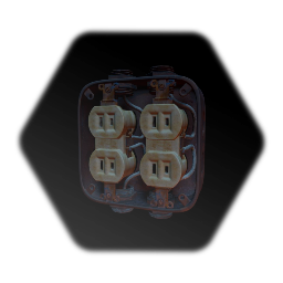 Dual Power Outlet in Rusty Junction Box