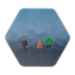 Connie, Sackboy, and Russ dancing