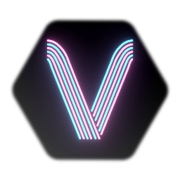 Neon Retro Striped Letter V