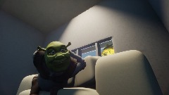 Shrek poops on sofa