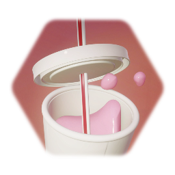 Disposable Cup with Lid & Straw