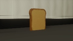 Piece of bread falling over