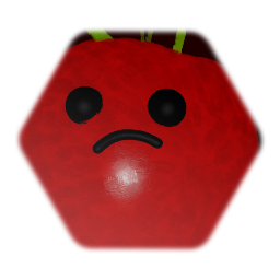 Manzana roja pensativamente triste