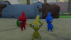 Pikmin at the crash site