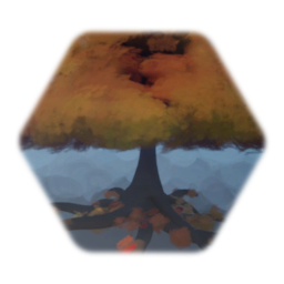 Majestic Autumn Tree with Falling Leaves