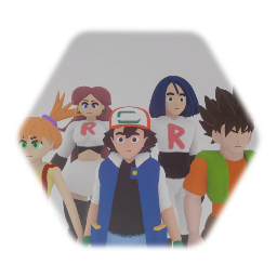 Ash,Misty,Brock,and Team Rocket