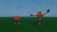 Crash Bandicoot trys to touch grass but instantly fails 4