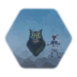 Demon Robot Sheep and wolf head