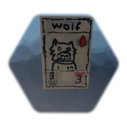 Poorly made wolf Card