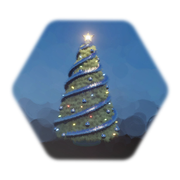 Christmas Tree - Silver Theme, Multi-Color Lights