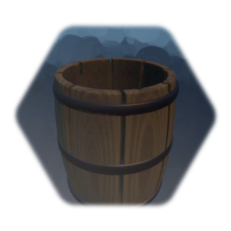 Open Medieval barrel (sculpted & painted)