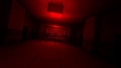 Underground hospital corridor and waiting room