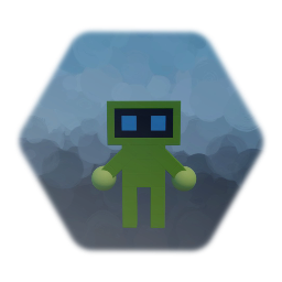 Minimalistic Green-Bot Sculpture