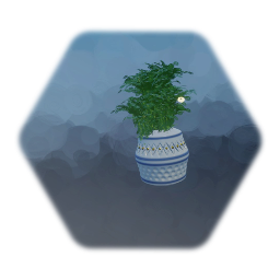 Low Skystone Vase with Plant