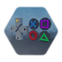 Low-poly PlayStation buttons