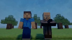 Steve and a villager invade somones house