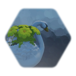 Swan vase w/Flowers
