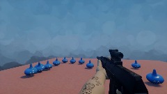 スライムを銃で撃つ