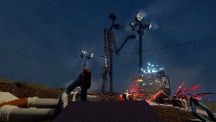 Siren head and zombies eating