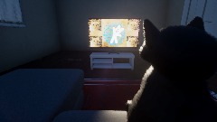 Cat watching tv at 1:00 am