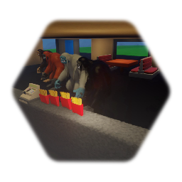 The happy gang go to McDonald's