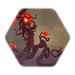 Alien Tentacle Plant With Pulsating Glowing Fruit