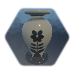 Porcelain Vase with Minimalist Flower Design