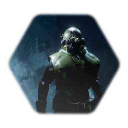 “Soldier with rain gear” character