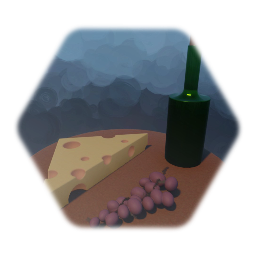 Cheese, grapes and wine
