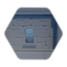 Stone brick wall window